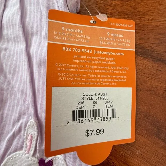 Carter’s Purple  Dress 9m - Picture 5 of 6